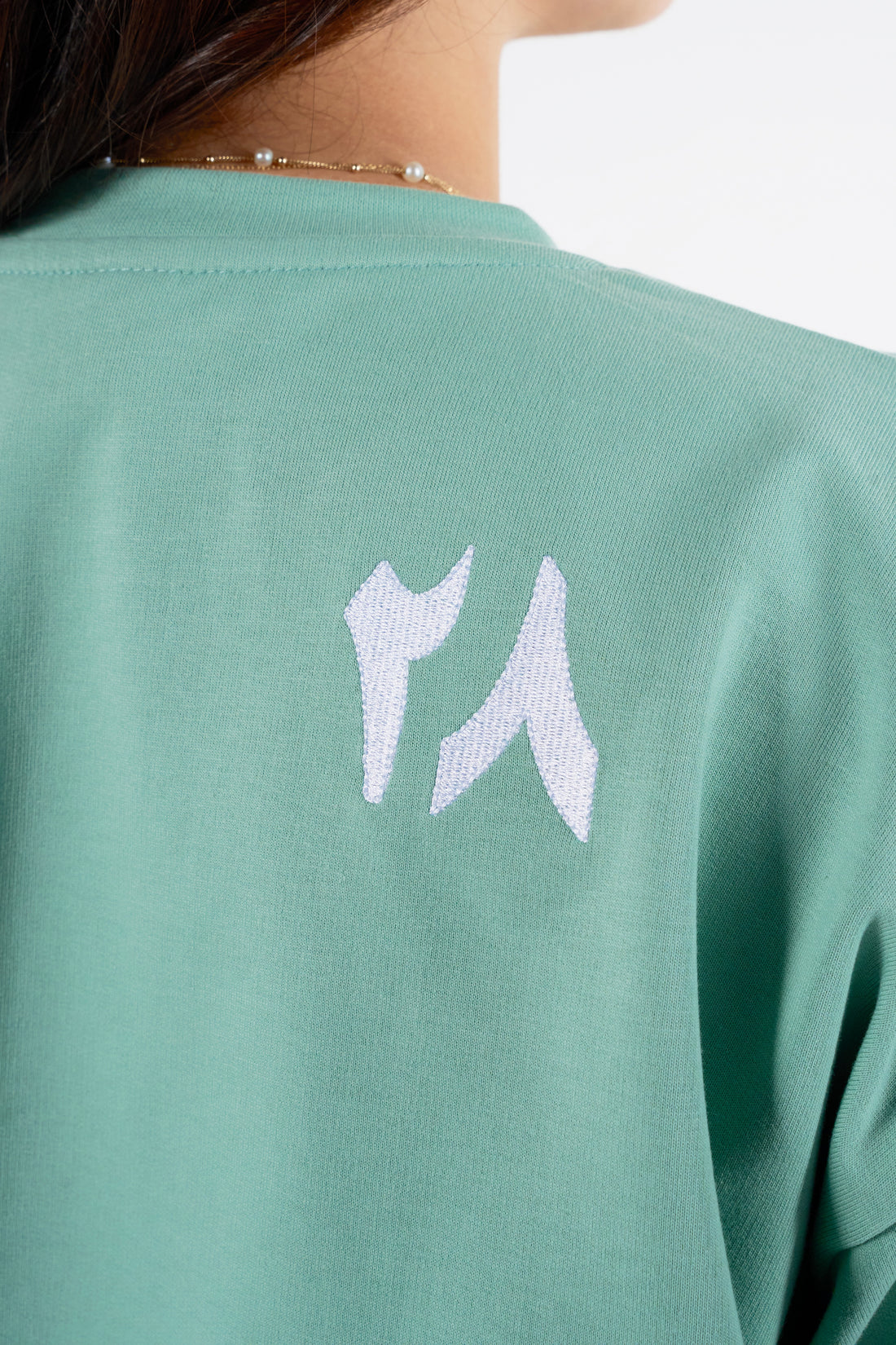 "Sunbuli Script" Oversized T-shirt in Pastel Green